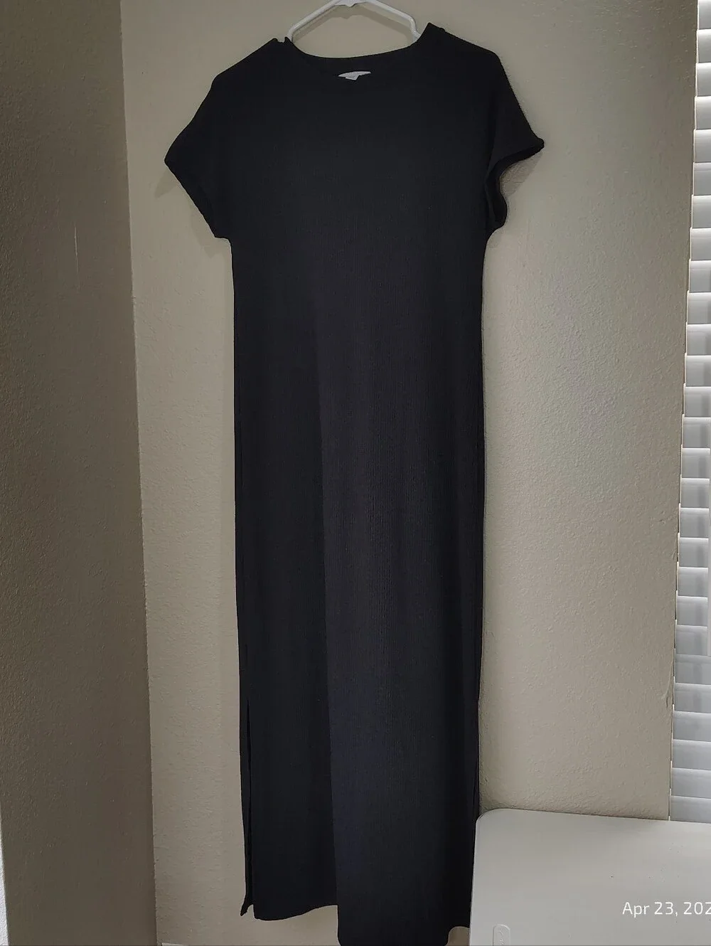 LOT OF 3  Womens XS Ribbed Maxi Column Dress BLACK NAVY BROWN BASIC CASUAL COMFY - Picture 5 of 6